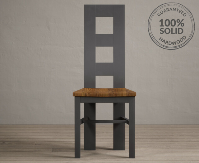 Painted Rustic Oak Set of 2 Painted Dining Chairs