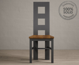 Painted Rustic Oak Set of 2 Painted Dining Chairs