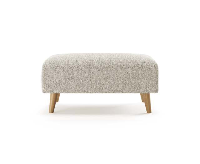 Jasper Natural Chenille Fabric Footstool
