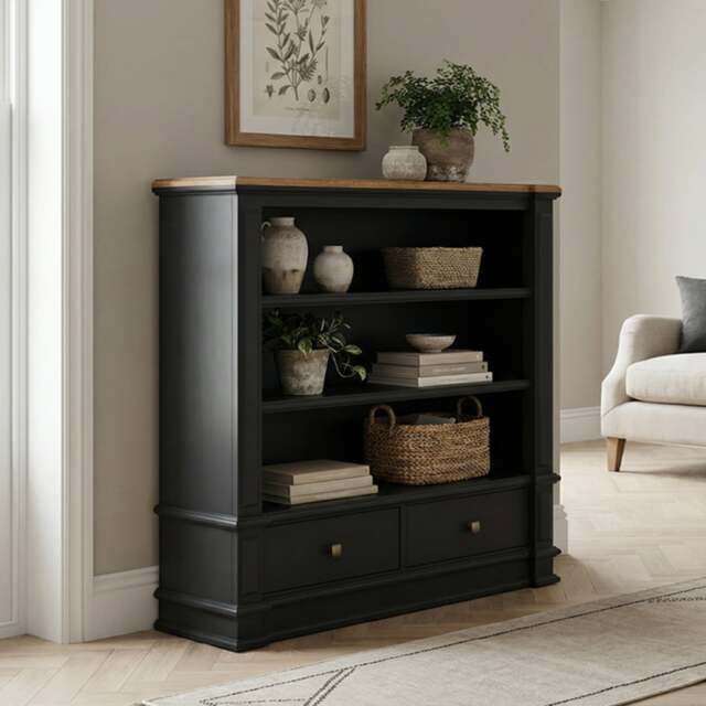 Lawson Oak and Charcoal Grey Painted Small Bookcase