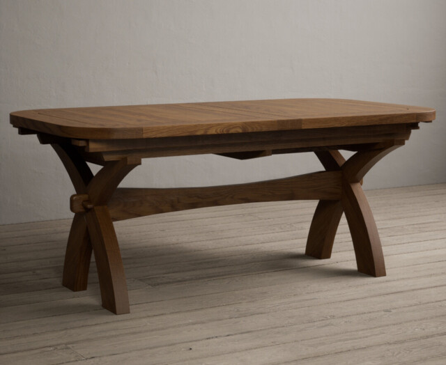 Extending Olympia 180cm Rustic Solid Oak Dining Table