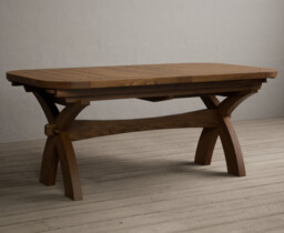 Extending Olympia 180cm Rustic Solid Oak Dining Table