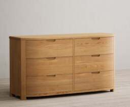 Somerton Curved Solid Oak Wide Chest of Drawers