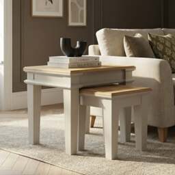 Lawson Oak and Soft White Painted Nest Of Tables