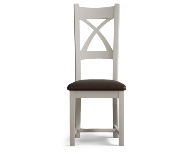 Painted Brown Set of 2 Painted Dining Chairs