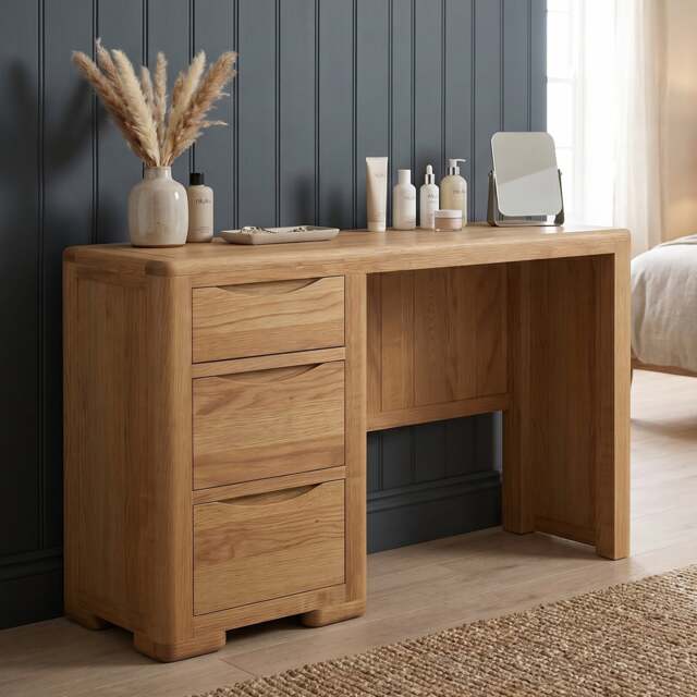 Harper Solid Oak Dressing Table / Compact Desk