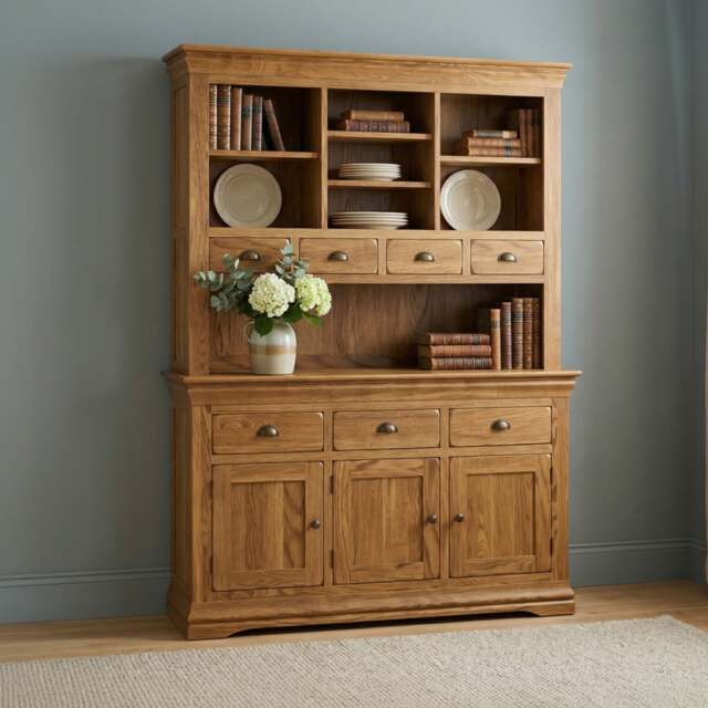 Burford Rustic Solid Oak Large Dresser