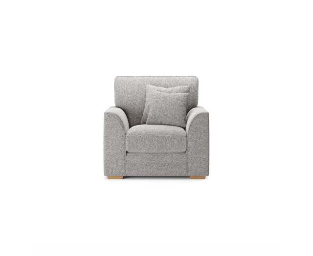 Jasper Silver Chenille Fabric Armchair