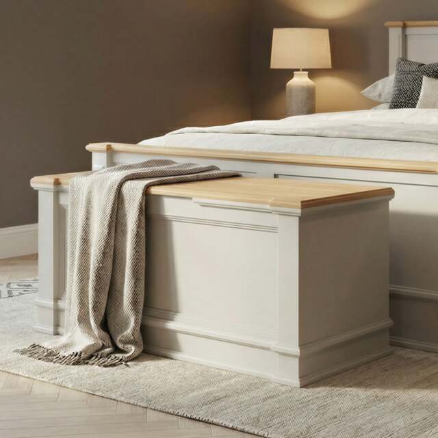 Lawson Oak and Soft White Painted Blanket Box