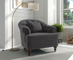 Richmond Dark Grey Velvet Accent Chair