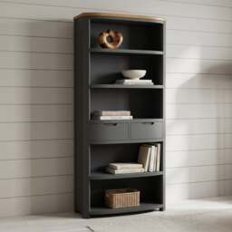Bradwell Oak and Charcoal Painted Tall Bookcase