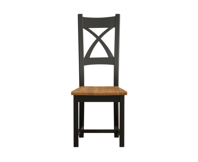 Painted Rustic Oak Set of 2 Painted Dining Chairs
