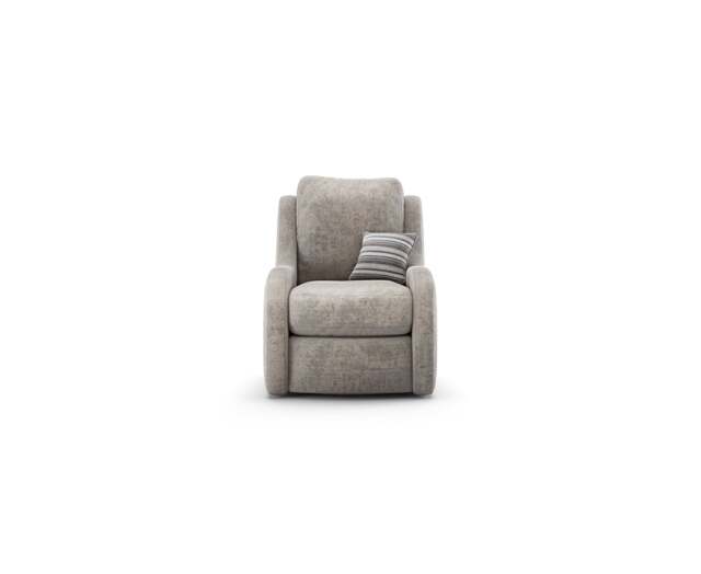 Palermo Silver Chenille Fabric High Back Swivel Armchair