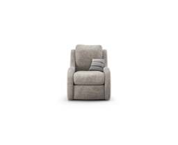 Palermo Silver Chenille Fabric High Back Swivel Armchair