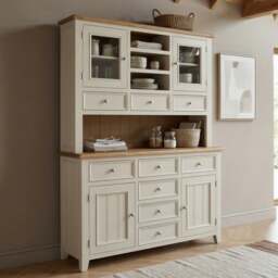 Weymouth Oak and Soft White Painted Large Dresser