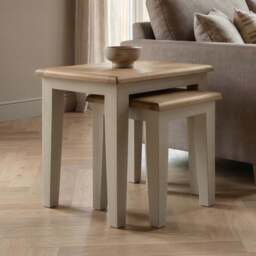 Weymouth Oak and Soft White Painted Nest Of Tables