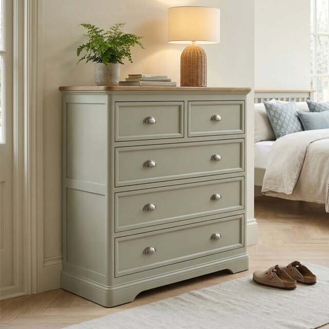 Brampton Soft Green Painted 2 Over 3 Chest of Drawers