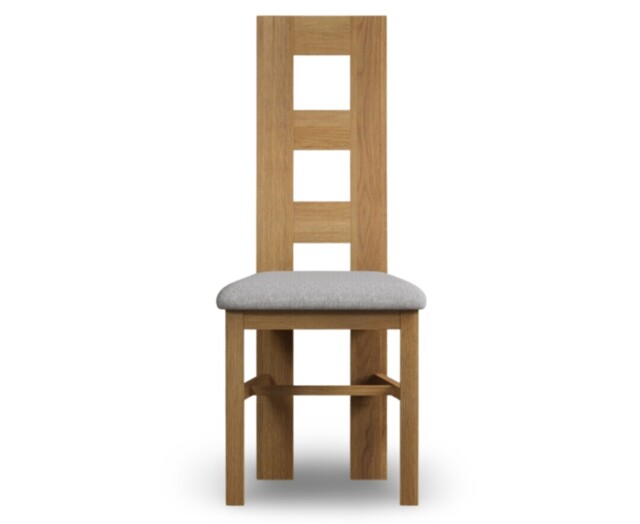 Natural Light Grey Set of 2 Fabric Dining Chairs