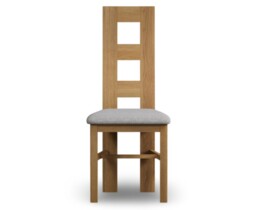 Natural Light Grey Set of 2 Fabric Dining Chairs