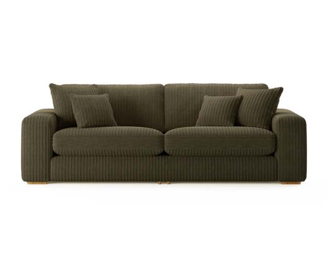 Milan Moss Green Fabric 4 Seater Sofa
