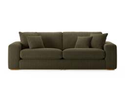 Milan Moss Green Fabric 4 Seater Sofa