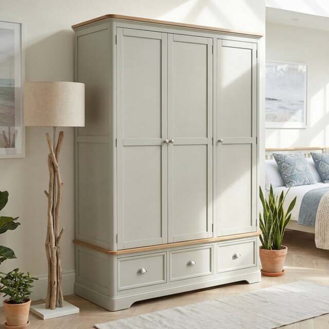 Brampton Soft Green Painted Triple Wardrobe