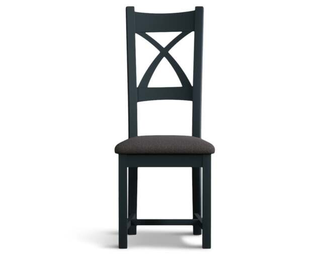 Painted Charcoal Grey Set of 2 Painted Dining Chairs