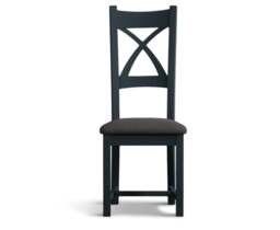 Painted Charcoal Grey Set of 2 Painted Dining Chairs
