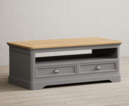 Bridstow Oak and Light Grey Painted 4 Drawer Coffee Table