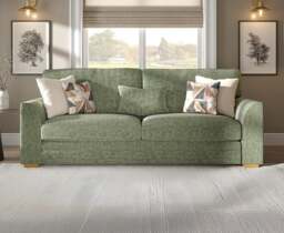 Jasper Hunter Green Chenille Fabric 4 Seater Sofa