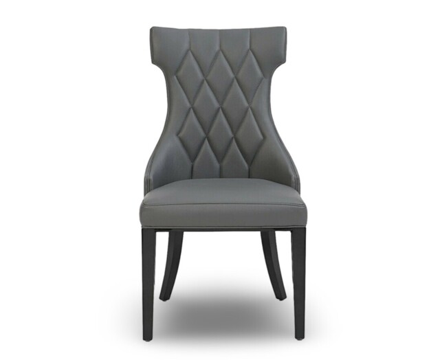 Sophia Grey Set of 2 Faux Leather Dining Chairs