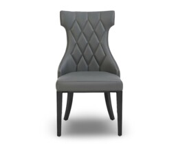 Sophia Grey Set of 2 Faux Leather Dining Chairs
