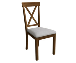 Hertford Rustic Oak Dining Chairs with Brown Suede Seat Pad