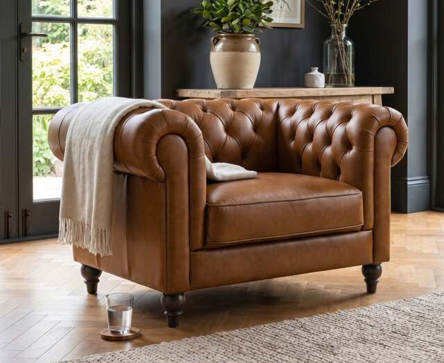 Jameson Cognac Leather Armchair