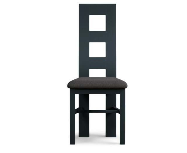 Painted Charcoal Grey Set of 2 Painted Dining Chairs