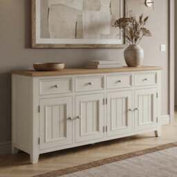 Weymouth Oak and Soft White Painted Extra Large Sideboard