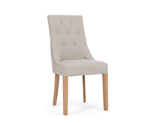 Beatrix Natural Set of 2 Fabric Dining Chairs
