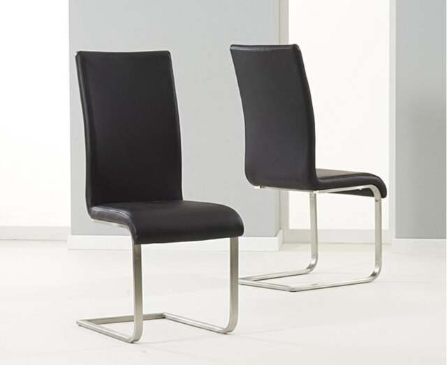 Crema 160cm Grey Marble Dining Table with 8 Black Austin Chairs