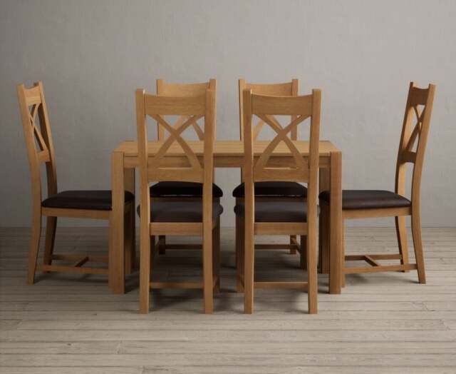 York 120cm Solid Oak Dining Table with 4 Charcoal Grey Natural Solid Oak Chairs