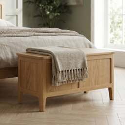 Solid Oak Blanket Box & Storage Ottoman