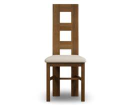 Rustic Solid Oak Linen Set of 2 Fabric Dining Chairs