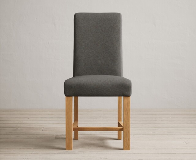 Braced Charcoal Grey Set of 2 Fabric Dining Chairs
