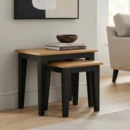 Charlton Oak and Black Painted Nest Of Tables