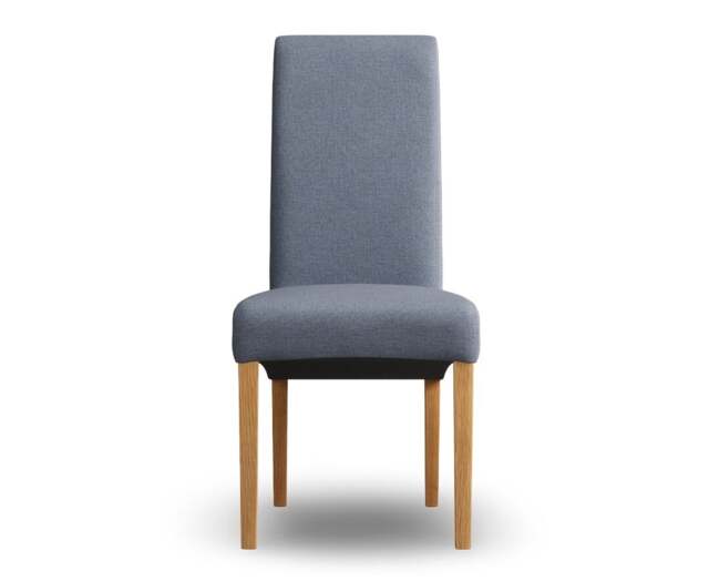 Scroll Back Blue Set of 2 Fabric Dining Chairs