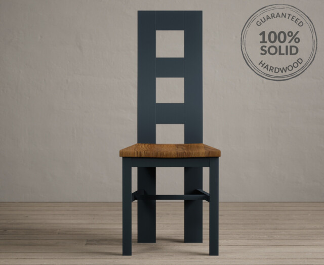 Painted Rustic Oak Set of 2 Painted Dining Chairs