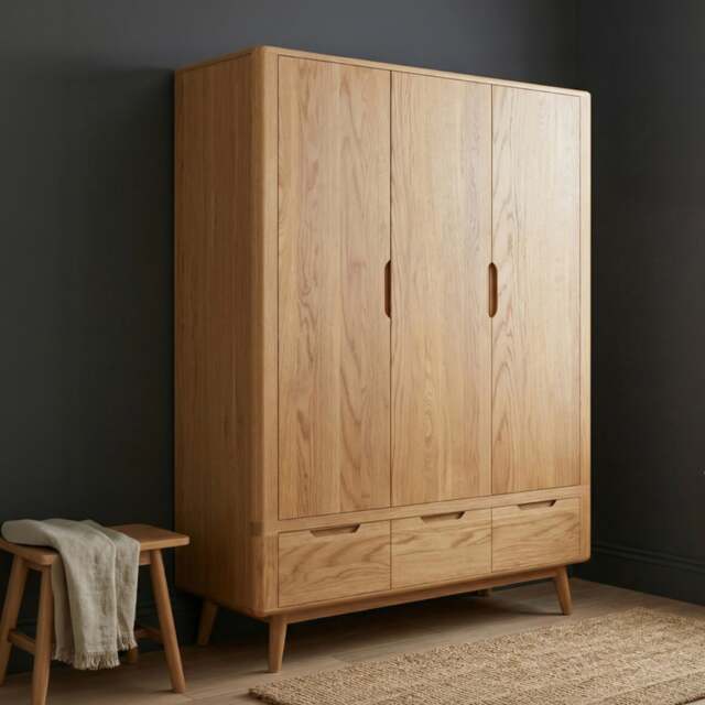 Rosa Solid Oak Triple Wardrobe
