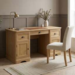 Cambridge Solid Oak Computer Desk