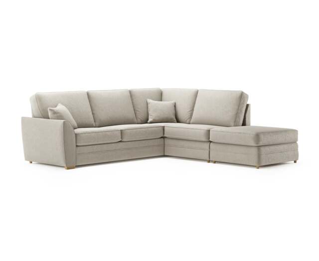 Bella Stone Fabric Large Right Hand Facing Chaise Corner Sofa