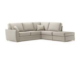 Bella Stone Fabric Large Right Hand Facing Chaise Corner Sofa