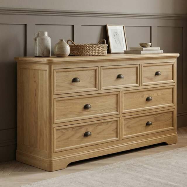 Cambridge Solid Oak Wide Chest Of Drawers